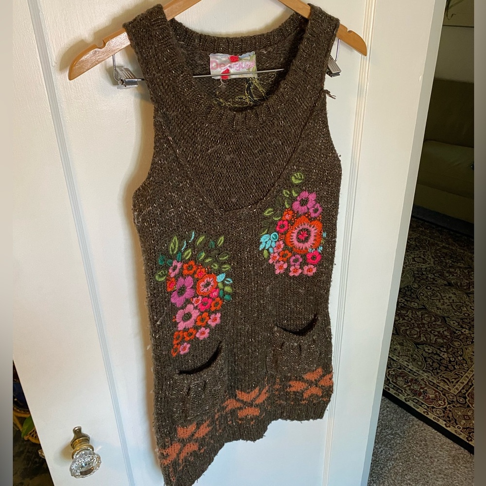 Desigual Multicolor Speckled Knit Sweater Dress